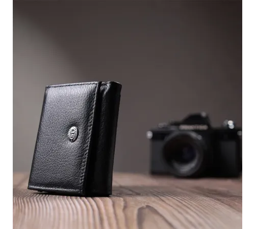 Невелике жіноче портмоне з монетницею з натуральної шкіри ST Leather 22730 Чорний