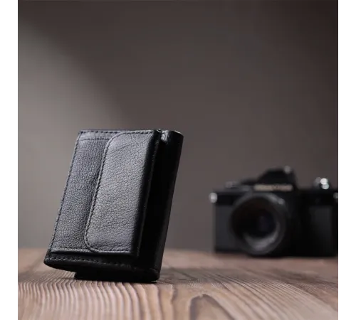 Невелике жіноче портмоне з монетницею з натуральної шкіри ST Leather 22730 Чорний