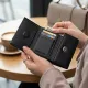 Невелике жіноче портмоне з монетницею з натуральної шкіри ST Leather 22730 Чорний