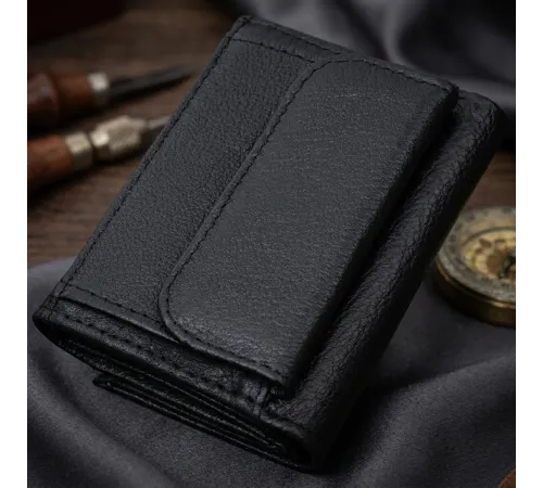 Невелике жіноче портмоне з монетницею з натуральної шкіри ST Leather 22730 Чорний