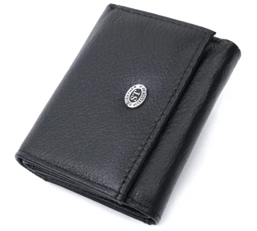 Невелике жіноче портмоне з монетницею з натуральної шкіри ST Leather 22730 Чорний