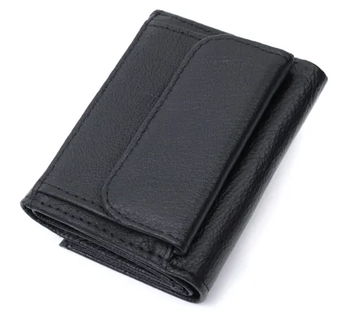 Невелике жіноче портмоне з монетницею з натуральної шкіри ST Leather 22730 Чорний