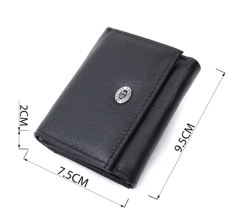 Невелике жіноче портмоне з монетницею з натуральної шкіри ST Leather 22730 Чорний