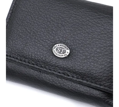 Невелике жіноче портмоне з монетницею з натуральної шкіри ST Leather 22730 Чорний