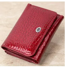 Стильний жіночий фактурний гаманець із натуральної шкіри ST Leather 22731 Червоний