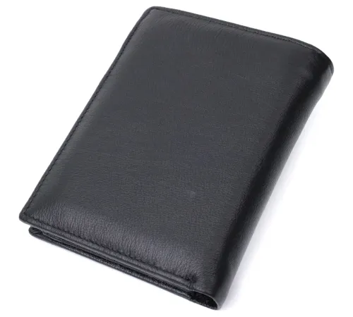 Чоловіче шкіряне портмоне для карток купюр та монет ST Leather 22733 Чорне