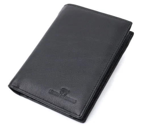 Чоловіче шкіряне портмоне для карток купюр та монет ST Leather 22733 Чорне