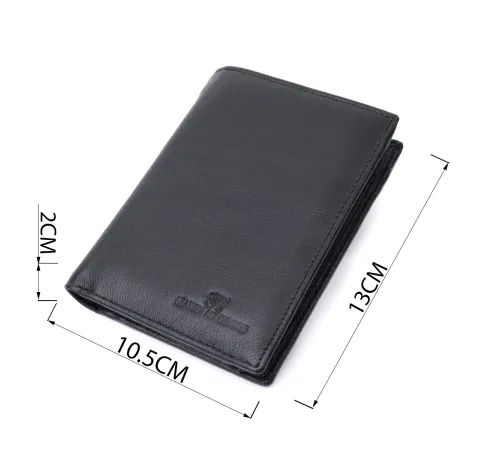 Чоловіче шкіряне портмоне для карток купюр та монет ST Leather 22733 Чорне
