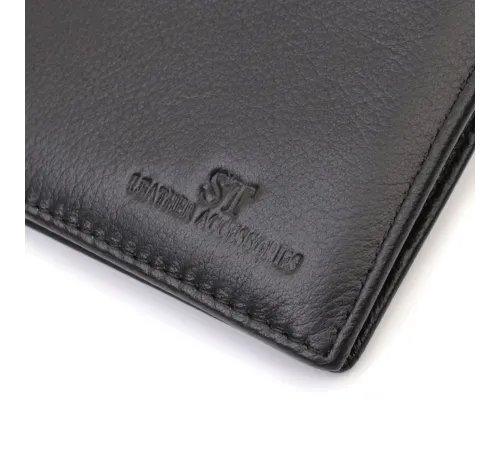 Чоловіче портмоне з натуральної шкіри ST Leather 22734 Чорний
