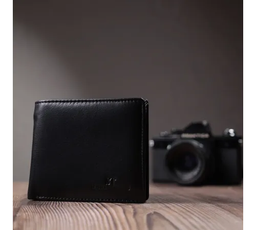 Чоловіче портмоне з натуральної шкіри ST Leather 22734 Чорний