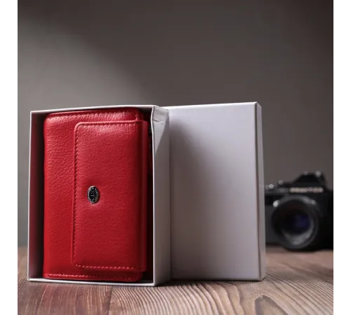 Ідеальний гаманець з монетницею із натуральної шкіри ST Leather 22739 Червоний