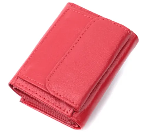 Маленький зручний гаманець з монетницею із натуральної шкіри ST Leather 22741 Червоний