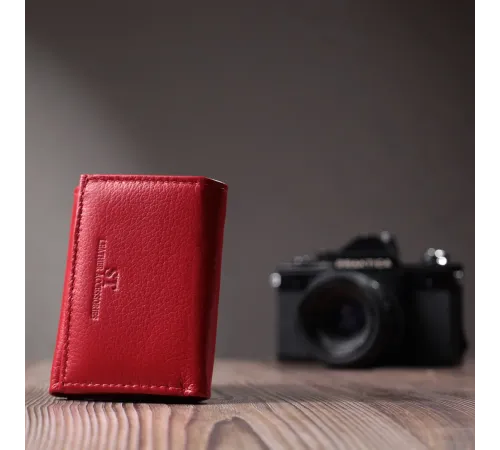Маленький зручний гаманець з монетницею із натуральної шкіри ST Leather 22741 Червоний