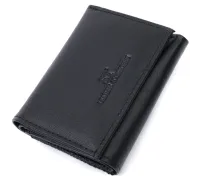 Зручний компактний гаманець з монетницею із натуральної шкіри ST Leather 22742 Чорний