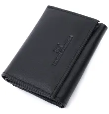 Зручний компактний гаманець з монетницею із натуральної шкіри ST Leather 22742 Чорний