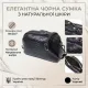 Компактна сумка для жінок на два відділення з натуральної шкіри Vintage 22799 Чорний
