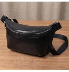Шкіряна бананка унісекс GRANDE PELLE 22813 Чорний