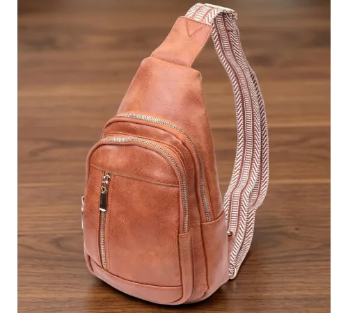 Цікава слінг сумка для жінок з екошкіри Vintage 22749 Рудий