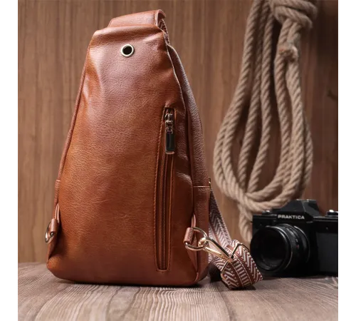 Цікава слінг сумка для жінок з екошкіри Vintage 22749 Рудий