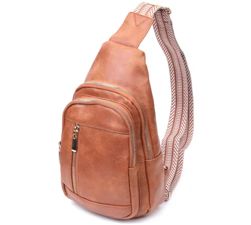 Цікава слінг сумка для жінок з екошкіри Vintage 22749 Рудий
