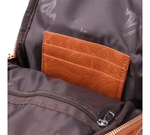 Стильна жіноча слінг сумка через плече з екошкіри Vintage 22751 Рудий