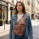 Модна жіноча сумка з однією лямкою через плече з екошкіри Vintage 22760 Коричневий