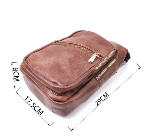 Модна жіноча сумка з однією лямкою через плече з екошкіри Vintage 22760 Коричневий