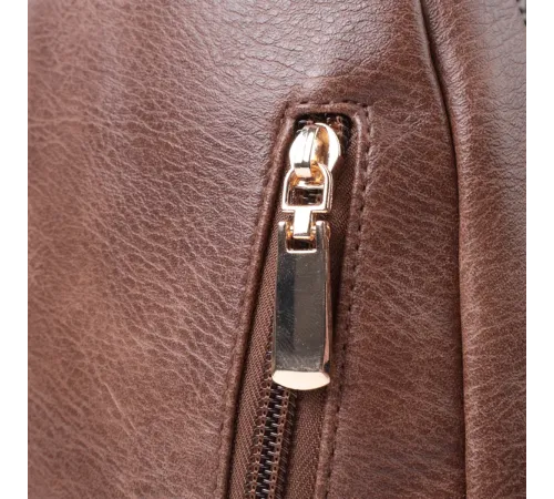Модна жіноча сумка з однією лямкою через плече з екошкіри Vintage 22760 Коричневий