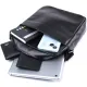 Сумка для чоловіків через плече із глянсової натуральної шкіри Shvigel 22849 Чорна