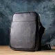 Зручна вертикальна сумка для чоловіків з натуральної шкіри Vintage 22862 Чорний