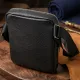 Зручна вертикальна сумка для чоловіків з натуральної шкіри Vintage 22862 Чорний