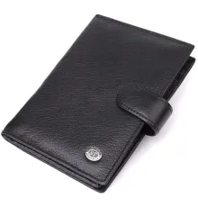 Містка обкладинка на документи унісекс з натуральної шкіри ST Leather 23116 Чорний