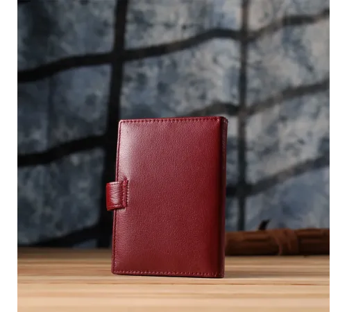 Стильна обкладинка на документи для жінок з натуральної шкіри ST Leather 23117 Бордовий