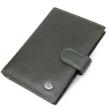 Оригінальна обкладинка на документи унісекс із натуральної шкіри ST Leather 23119 Зелений