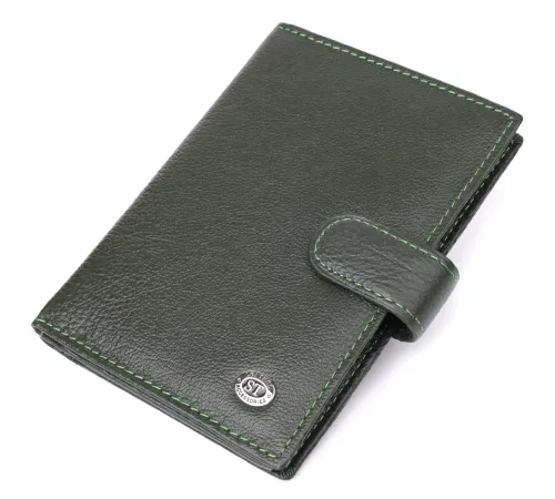 Оригінальна обкладинка на документи унісекс із натуральної шкіри ST Leather 23119 Зелений