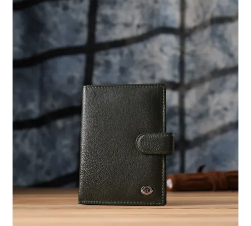 Оригінальна обкладинка на документи унісекс із натуральної шкіри ST Leather 23119 Зелений