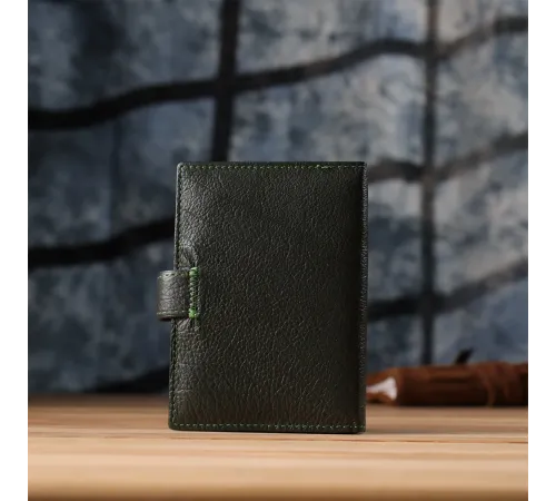 Оригінальна обкладинка на документи унісекс із натуральної шкіри ST Leather 23119 Зелений