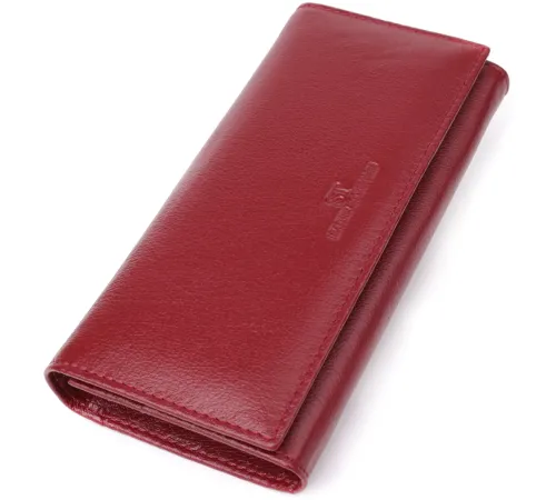 Елегантний гаманець у два складення з натуральної шкіри ST Leather 23065 Бордовий