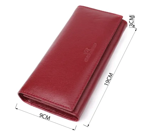 Елегантний гаманець у два складення з натуральної шкіри ST Leather 23065 Бордовий