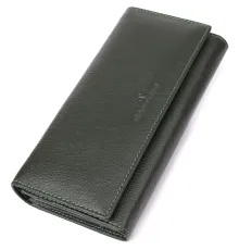 Стильний гаманець у два складення з натуральної шкіри ST Leather 23066 Зелений