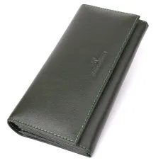 Горизонтальний гаманець у два складення з натуральної шкіри ST Leather 23067 Зелений