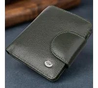 Вертикальний жіночий гаманець з натуральної шкіри ST Leather 23070 Зелений
