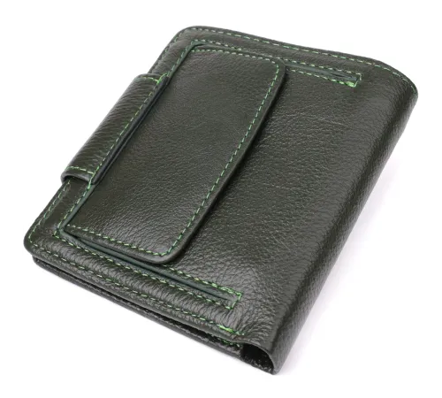 Вертикальний жіночий гаманець з натуральної шкіри ST Leather 23070 Зелений