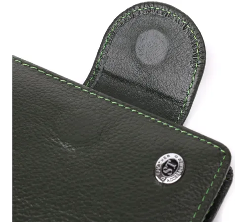 Вертикальний жіночий гаманець з натуральної шкіри ST Leather 23070 Зелений
