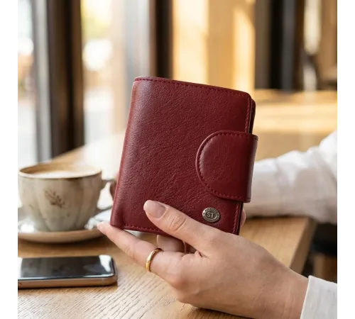 Жіночий гаманець вертикального формату з натуральної шкіри ST Leather 23071 Бордовий