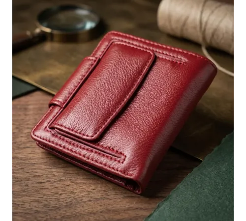 Жіночий гаманець вертикального формату з натуральної шкіри ST Leather 23071 Бордовий