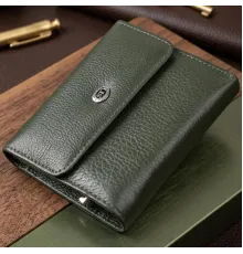 Жіночий гаманець середнього розміру із натуральної шкіри ST Leather 23074 Зелений