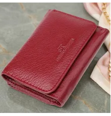 Компактний гаманець зручного формату із натуральної шкіри ST Leather 23077 Бордовий