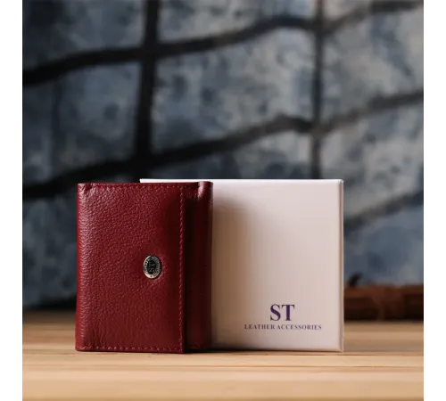 Мініатюрний жіночий гаманець із натуральної шкіри ST Leather 23082 Бордовий