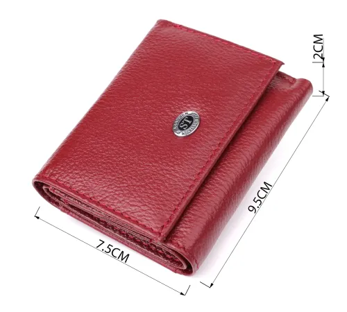 Мініатюрний жіночий гаманець із натуральної шкіри ST Leather 23082 Бордовий